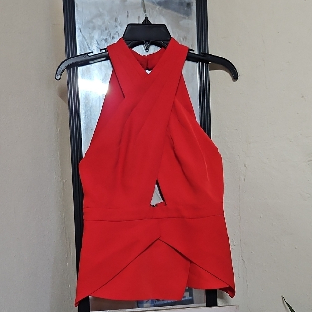 Chic Red Halter Top